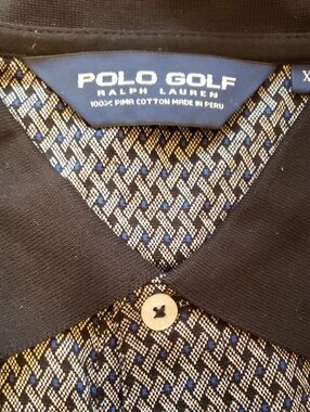 Polo Golf Ralph Lauren Black & Patterned Cotton Polo